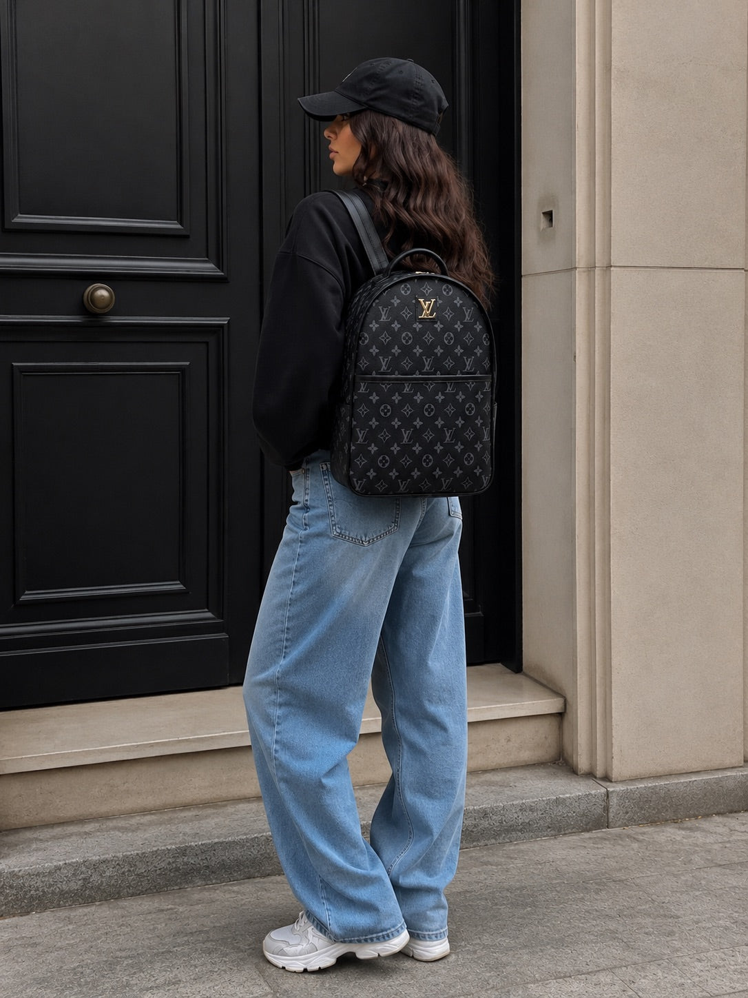 LV Black Backpack