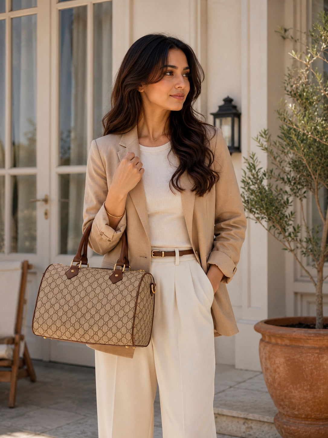 GG Brown Beige Cross