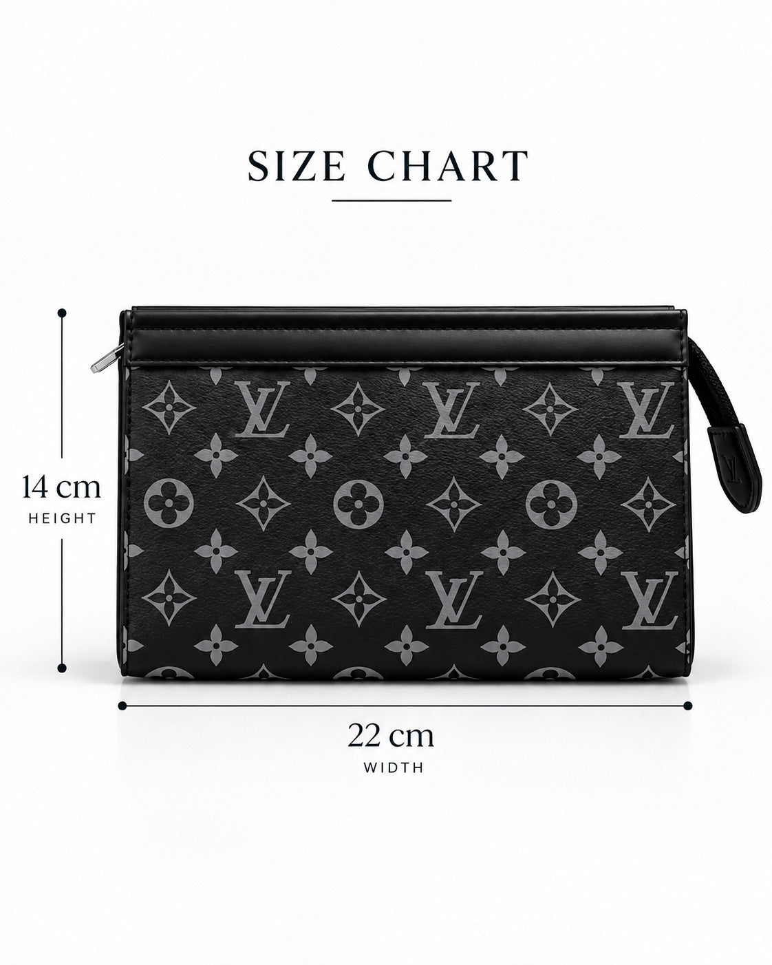 LV Black & Grey Clutch with Box
