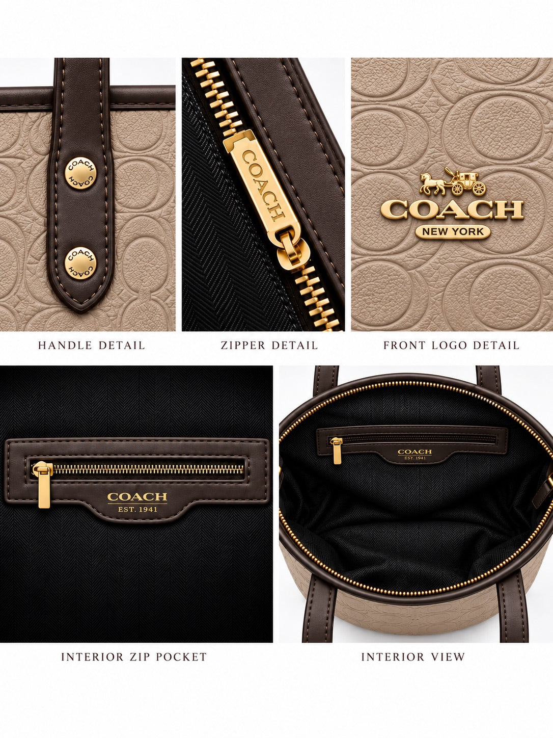 Coach Coffe Brown Tote