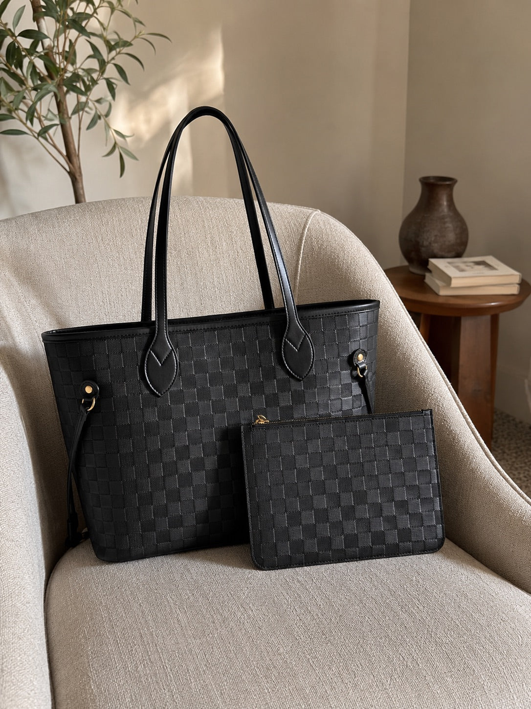 LV Black Monogram Tote
