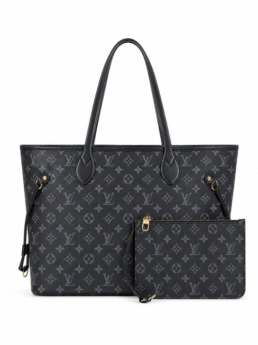 LV Black Grey Tote