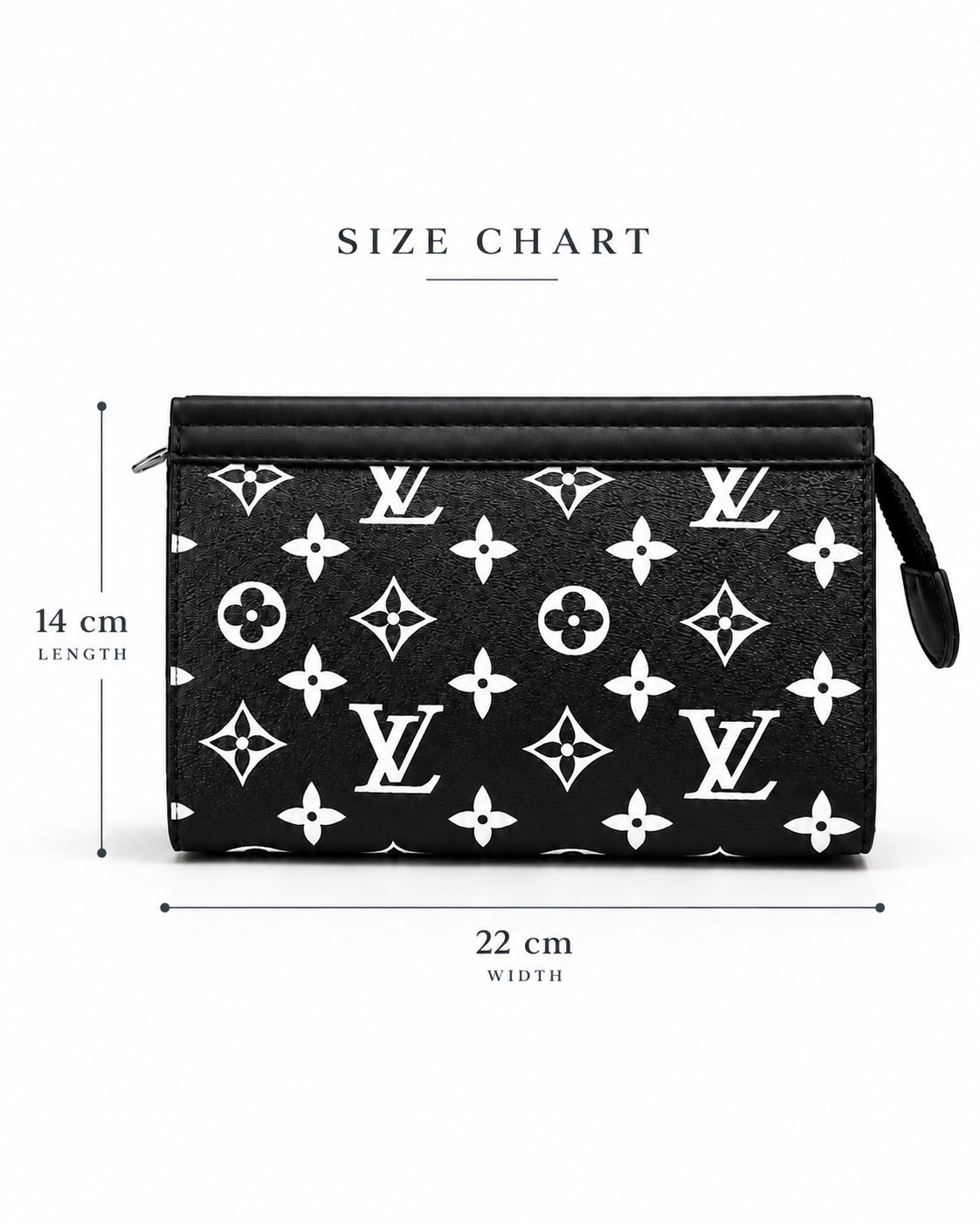 LV Black & White Clutch with Box