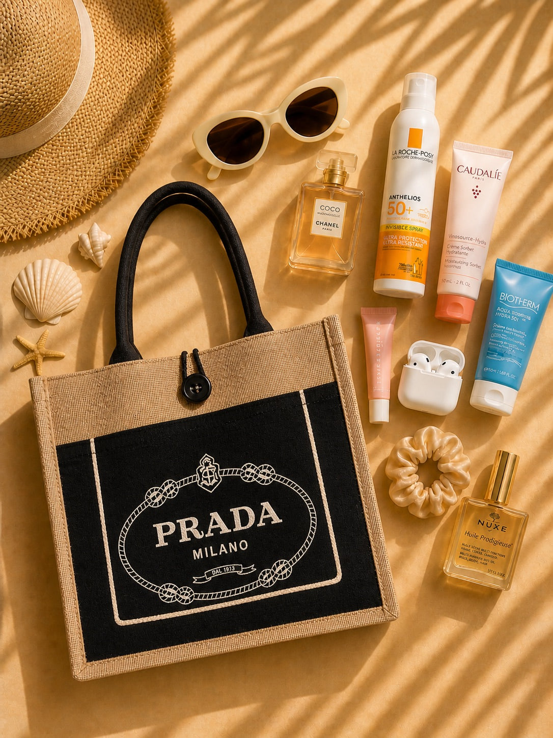 Summer Vacation Black Tote