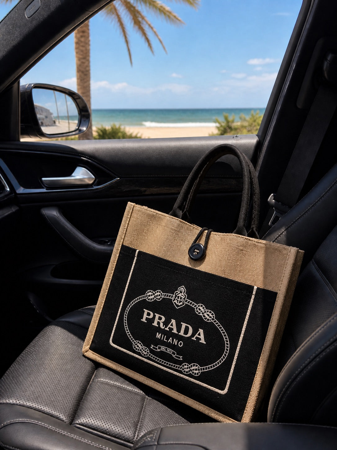 Summer Vacation Black Tote
