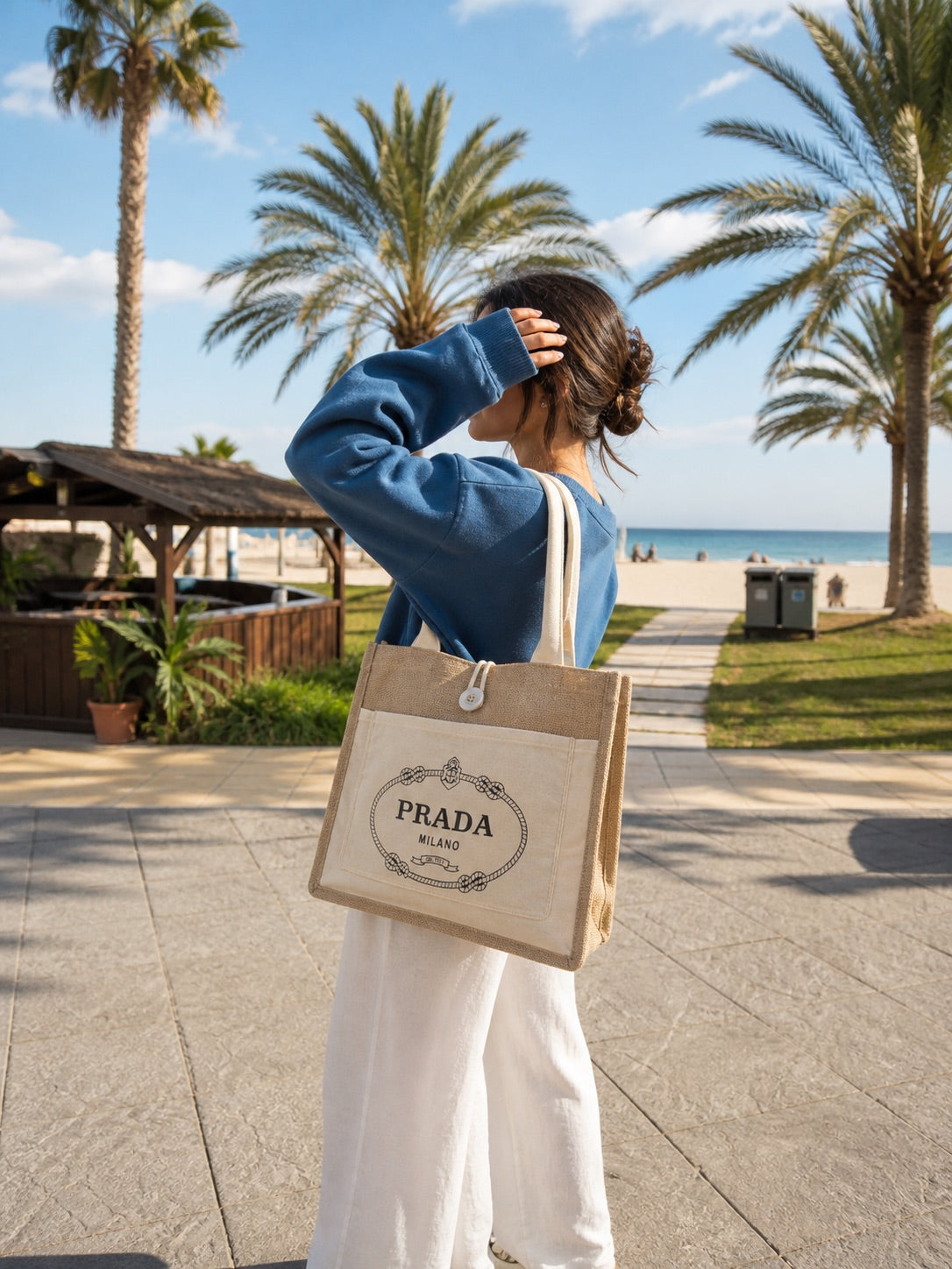 Summer Vacation White Tote
