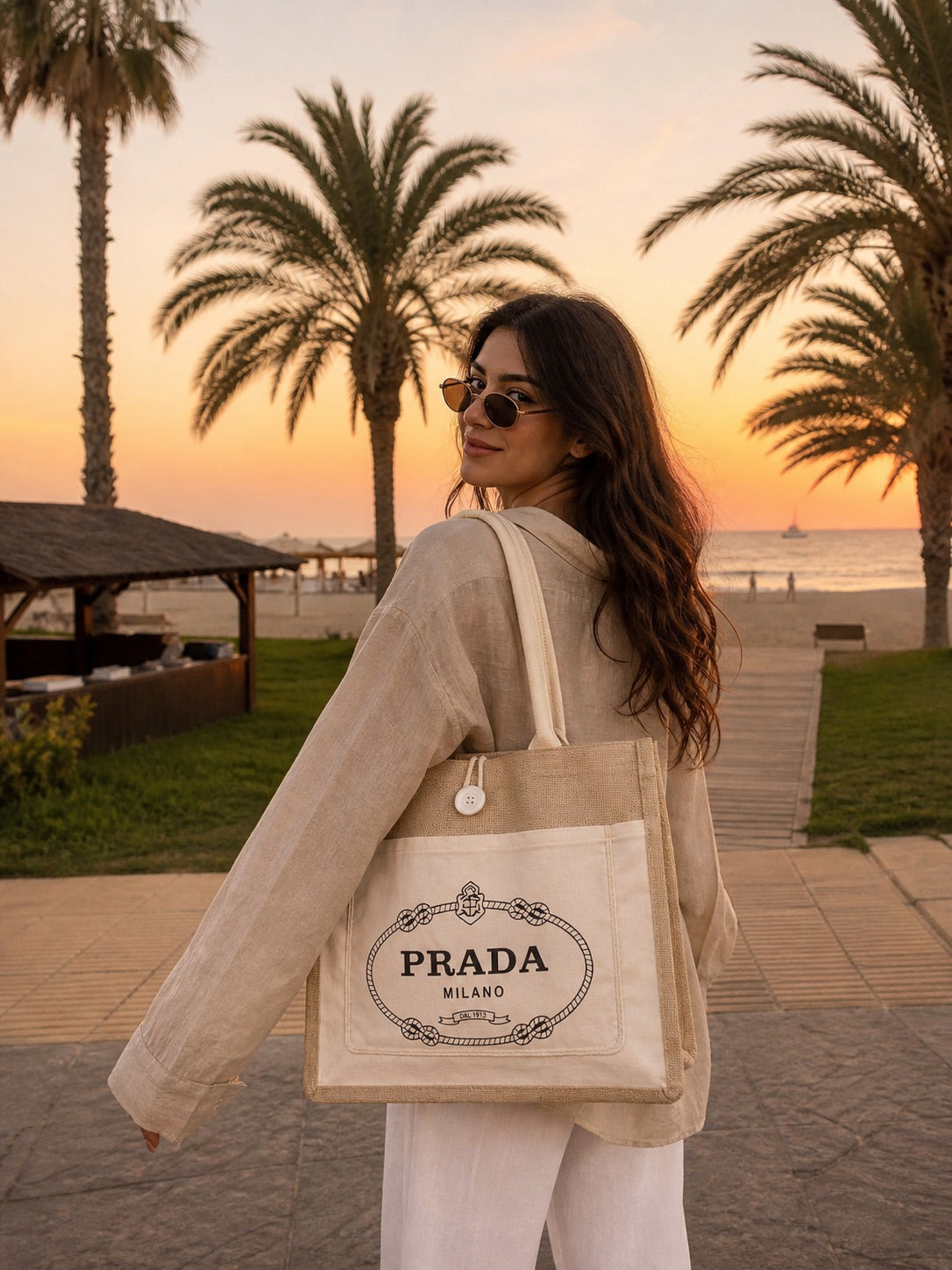 Summer Vacation White Tote