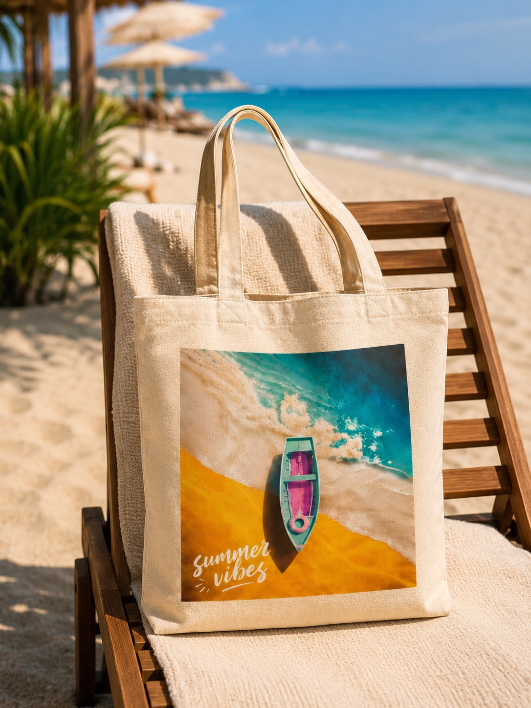 Summer Vibes White Tote